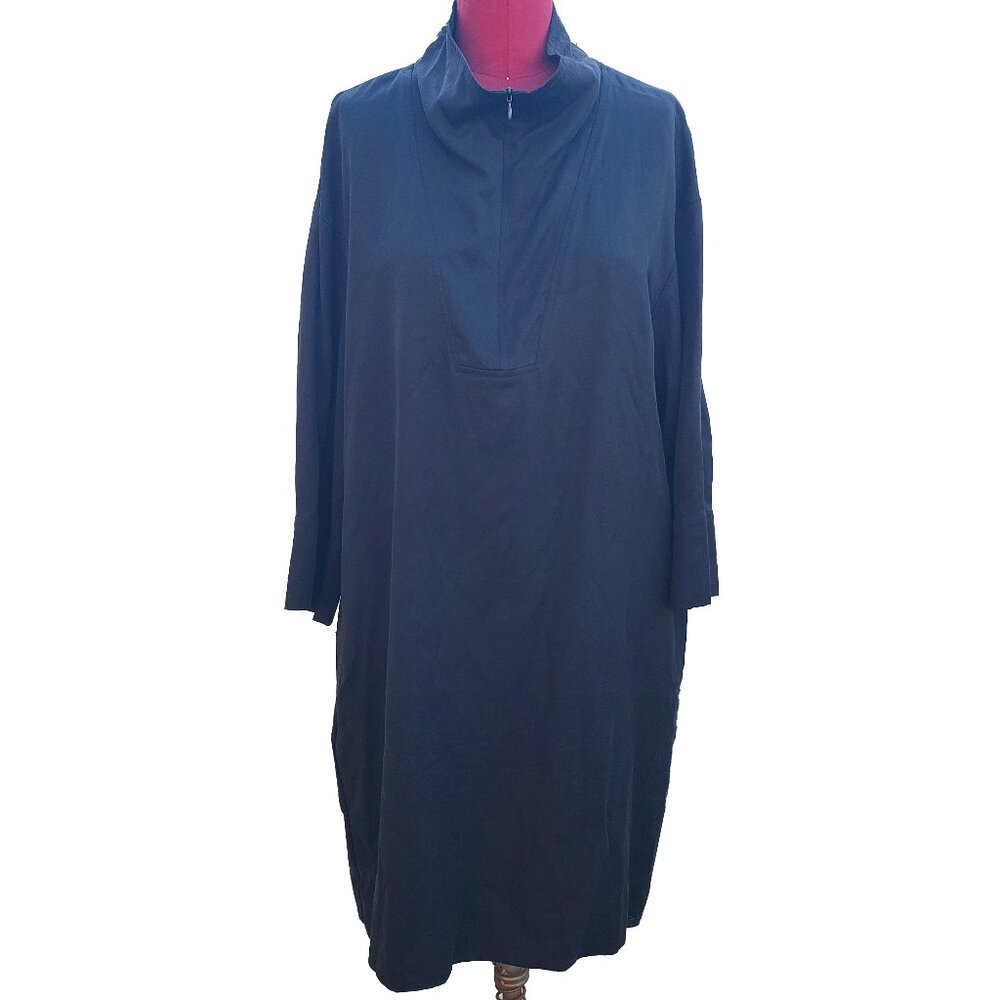 COS Black Zip Neck Dress